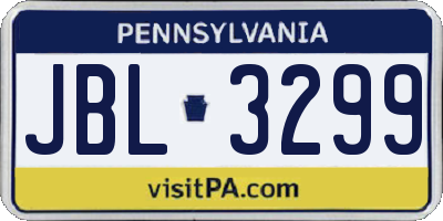 PA license plate JBL3299