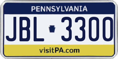 PA license plate JBL3300