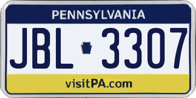 PA license plate JBL3307