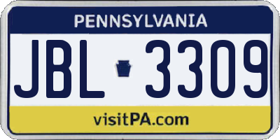 PA license plate JBL3309