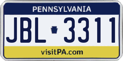 PA license plate JBL3311