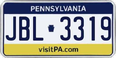 PA license plate JBL3319