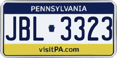 PA license plate JBL3323