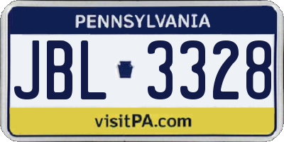 PA license plate JBL3328