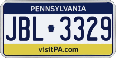 PA license plate JBL3329