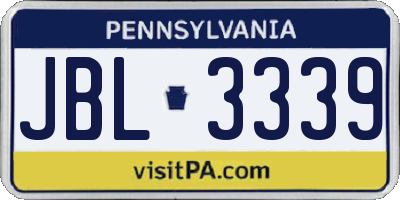 PA license plate JBL3339