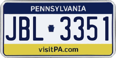 PA license plate JBL3351