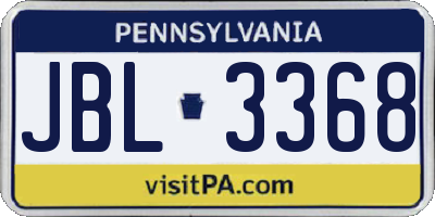 PA license plate JBL3368