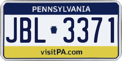 PA license plate JBL3371