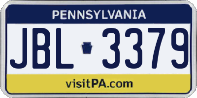 PA license plate JBL3379