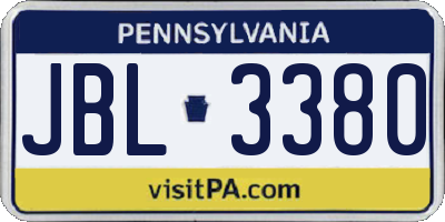PA license plate JBL3380