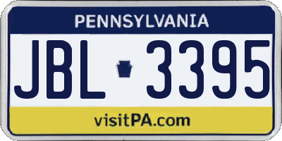 PA license plate JBL3395