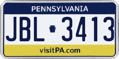 PA license plate JBL3413