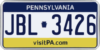 PA license plate JBL3426