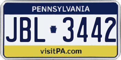 PA license plate JBL3442