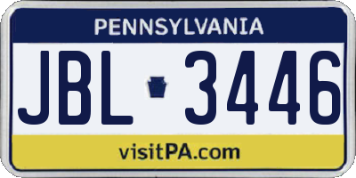 PA license plate JBL3446