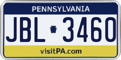 PA license plate JBL3460