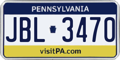 PA license plate JBL3470
