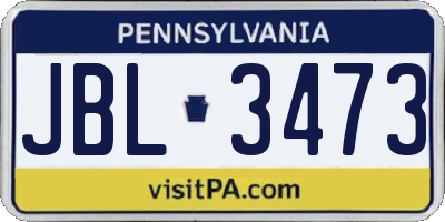 PA license plate JBL3473
