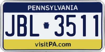 PA license plate JBL3511