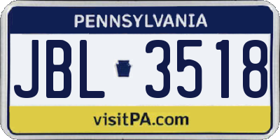 PA license plate JBL3518