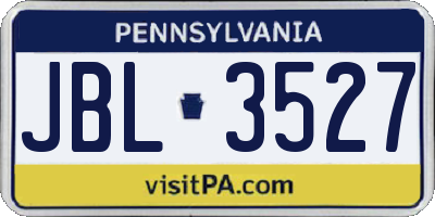 PA license plate JBL3527