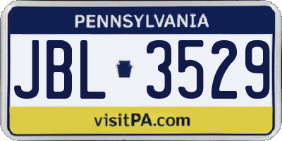 PA license plate JBL3529