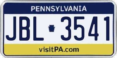 PA license plate JBL3541