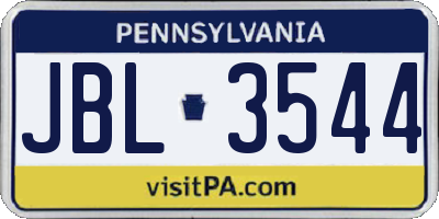 PA license plate JBL3544