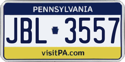 PA license plate JBL3557