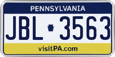 PA license plate JBL3563