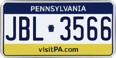 PA license plate JBL3566