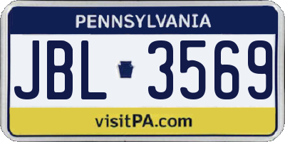 PA license plate JBL3569