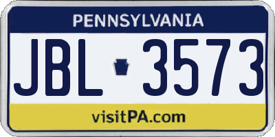 PA license plate JBL3573