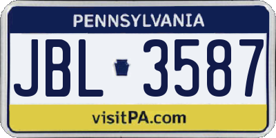 PA license plate JBL3587