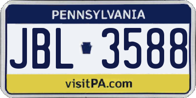 PA license plate JBL3588