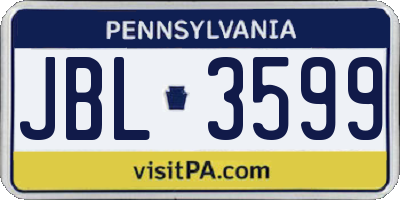 PA license plate JBL3599