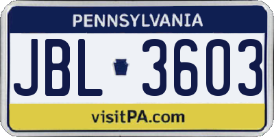 PA license plate JBL3603