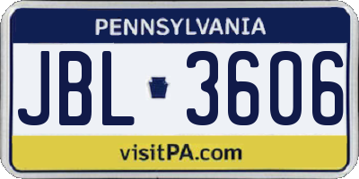 PA license plate JBL3606