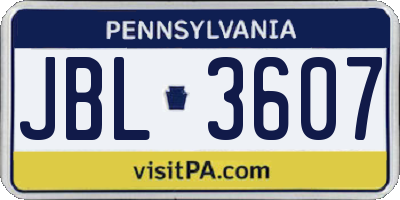 PA license plate JBL3607