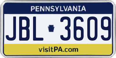 PA license plate JBL3609