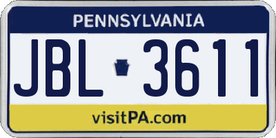 PA license plate JBL3611