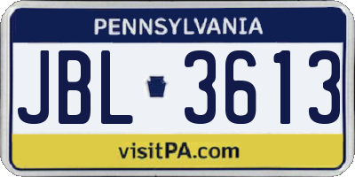 PA license plate JBL3613