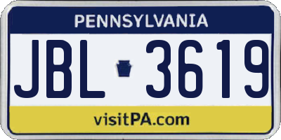 PA license plate JBL3619