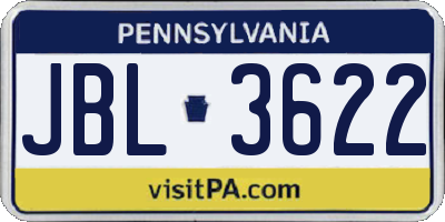 PA license plate JBL3622