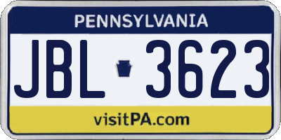 PA license plate JBL3623