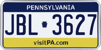 PA license plate JBL3627