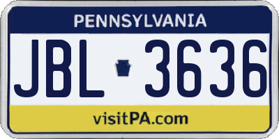 PA license plate JBL3636