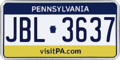 PA license plate JBL3637