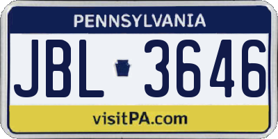 PA license plate JBL3646